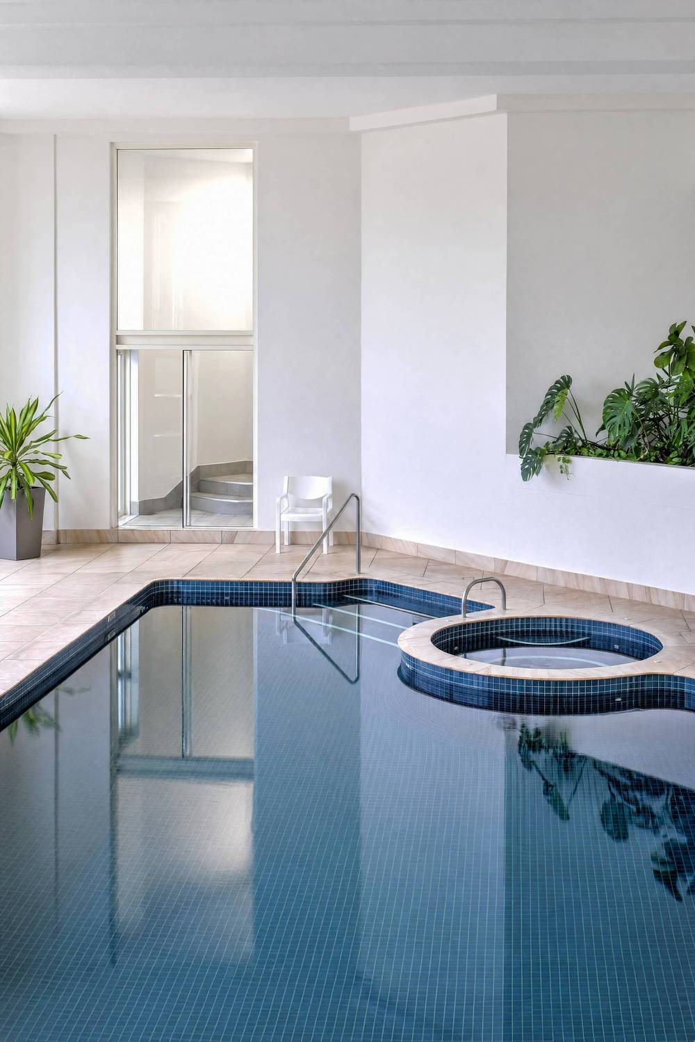 The heated indoor pool