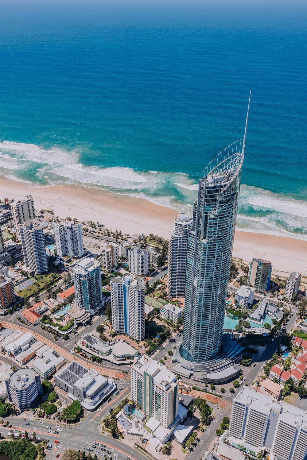 Late afternoon Gold Coast scene with low warm light