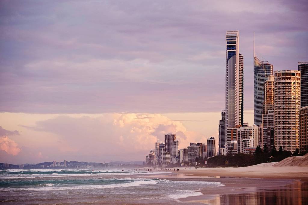Main Beach, looking down the sand
